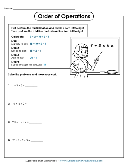 Basic (No Exponents) - Order of Operations with Sample Basic (No Exponents) - Order of Operations with Sample