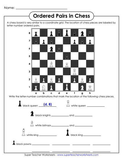 Basic (Positive Numbers to 20) - Ordered Pairs in Chess Basic (Positive Numbers to 20) - Ordered Pairs in Chess