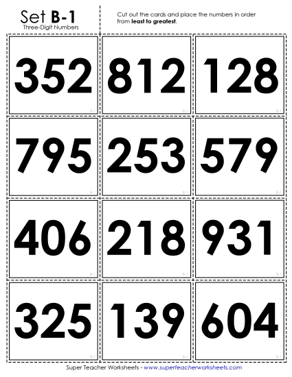 Ordering Numbers - Ordering: Card Sort Game (3-Digit) Ordering Numbers - Ordering: Card Sort Game (3-Digit)