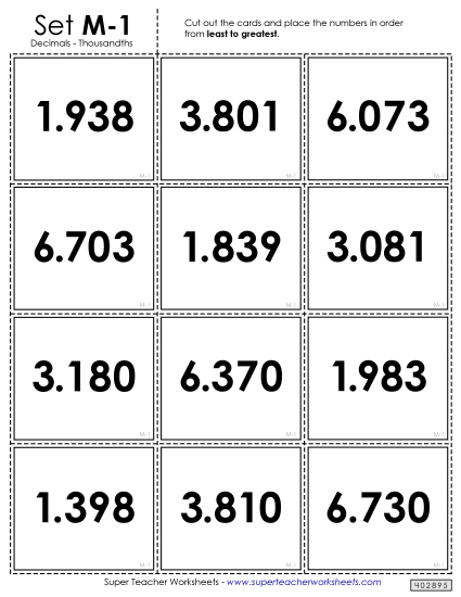 Ordering Decimals - Ordering Decimals Card Sort Game (Thousandths) Ordering Decimals - Ordering Decimals Card Sort Game (Thousandths)