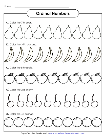 1st through 12th - Ordinal Fruits (Numeral Form) 1st through 12th - Ordinal Fruits (Numeral Form)
