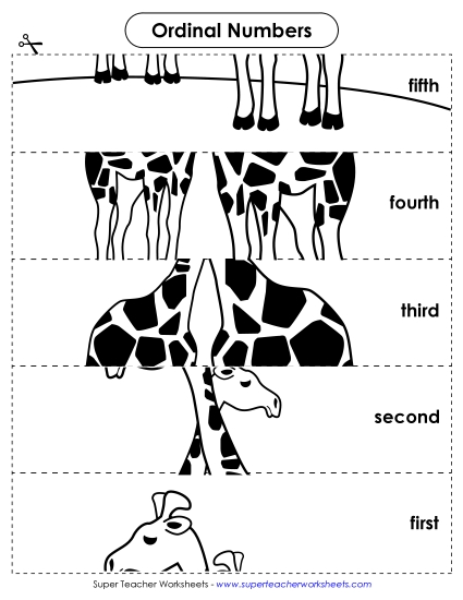 1st through 12th - Ordinal Giraffe Puzzle