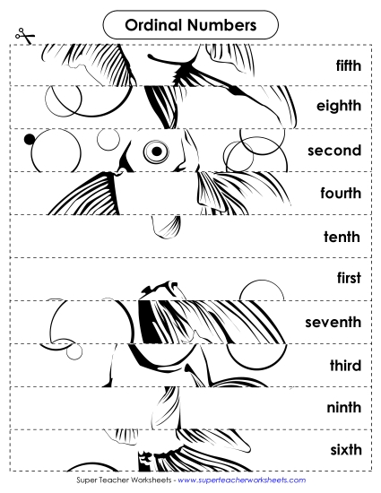 1st through 12th - Ordinal Goldfish Puzzle 1st through 12th - Ordinal Goldfish Puzzle