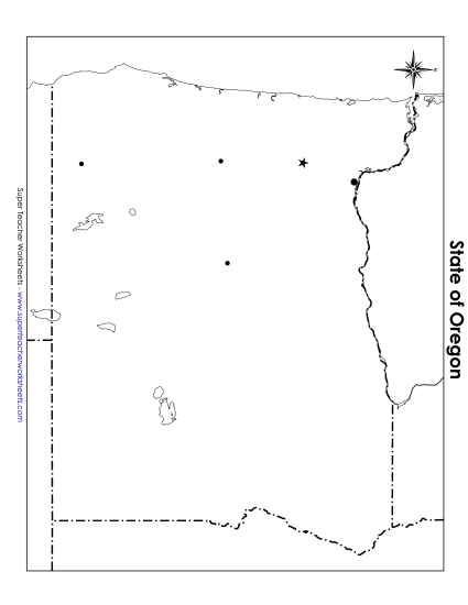 Maps - Oregon Map (Blank Cities) Maps - Oregon Map (Blank Cities)