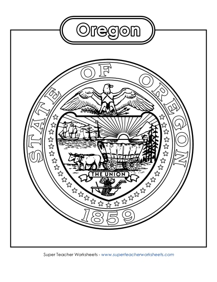 Flags & Seals - Oregon State Seal (Black & White)