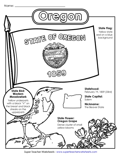 Symbols - Oregon State Symbols Coloring Page Symbols - Oregon State Symbols Coloring Page
