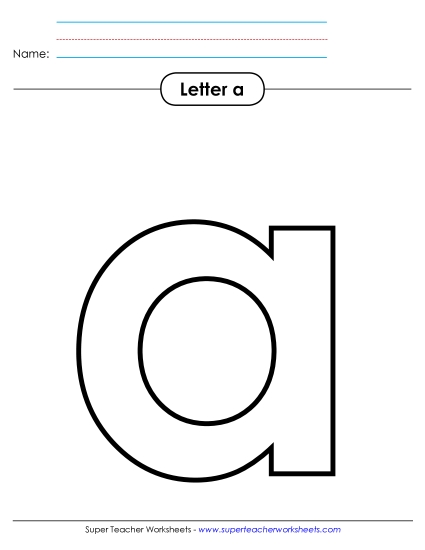 Letter Recognition - Outline - Lowercase a