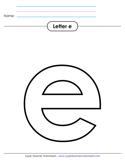 Letter Recognition - Outline - Lowercase e