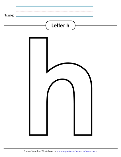 Letter Recognition - Outline - Lowercase h