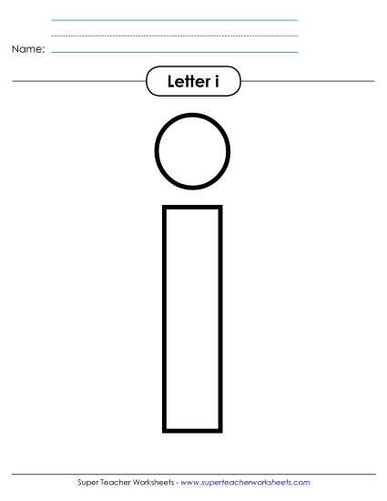 Letter Recognition - Outline - Lowercase i
