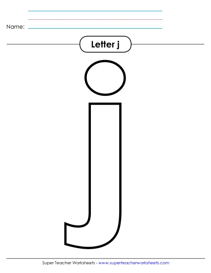 Letter Recognition - Outline - Lowercase j