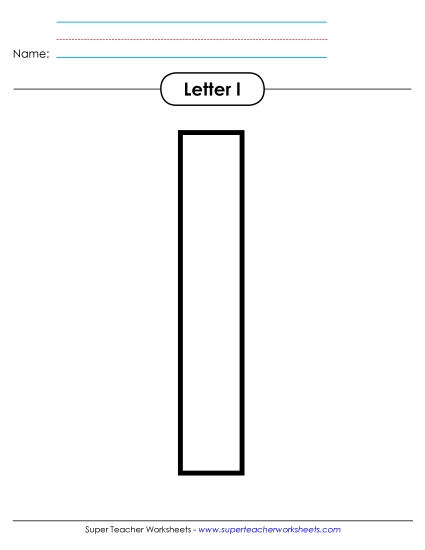 Letter Recognition - Outline - Lowercase l Letter Recognition - Outline - Lowercase l