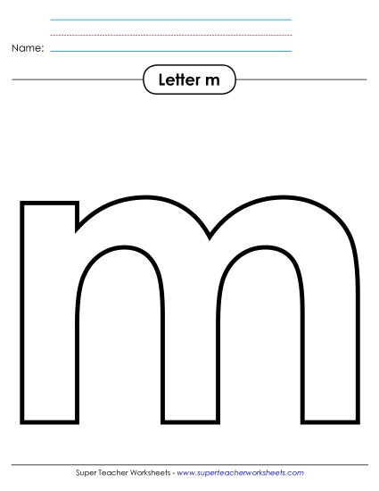 Letter Recognition - Outline - Lowercase m