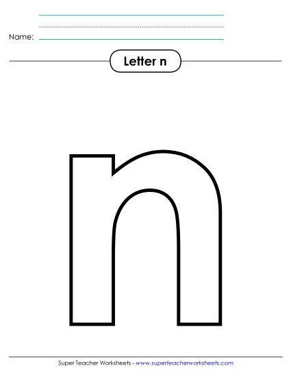 Letter Recognition - Outline - Lowercase n