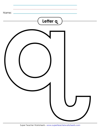 Letter Recognition - Outline - Lowercase q (Curly Q) Letter Recognition - Outline - Lowercase q (Curly Q)