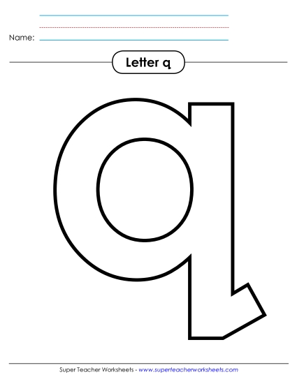 Letter Recognition - Outline - Lowercase q (Pointed Q) Letter Recognition - Outline - Lowercase q (Pointed Q)