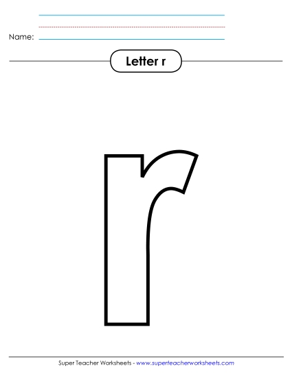 Letter Recognition - Outline - Lowercase r