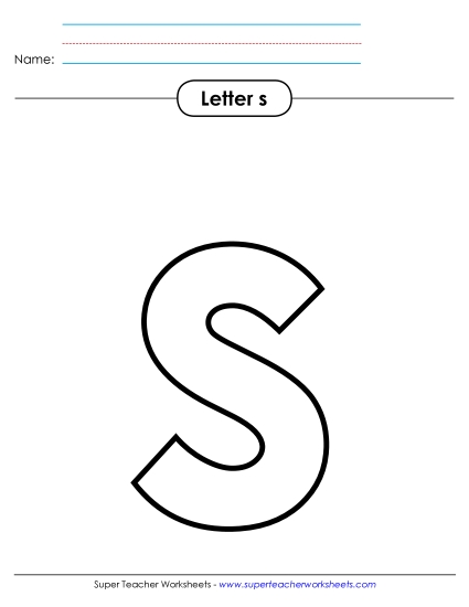 Letter Recognition - Outline - Lowercase s Letter Recognition - Outline - Lowercase s