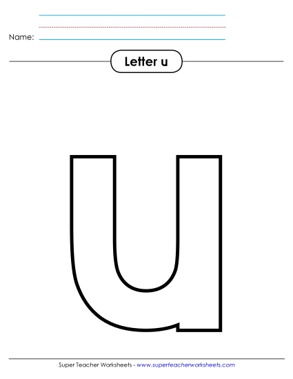 Letter Recognition - Outline - Lowercase u