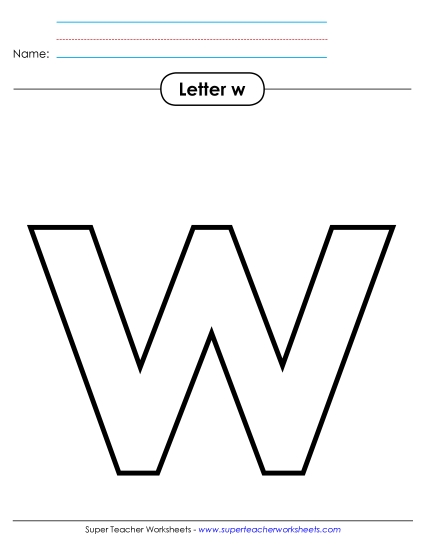 Letter Recognition - Outline - Lowercase w