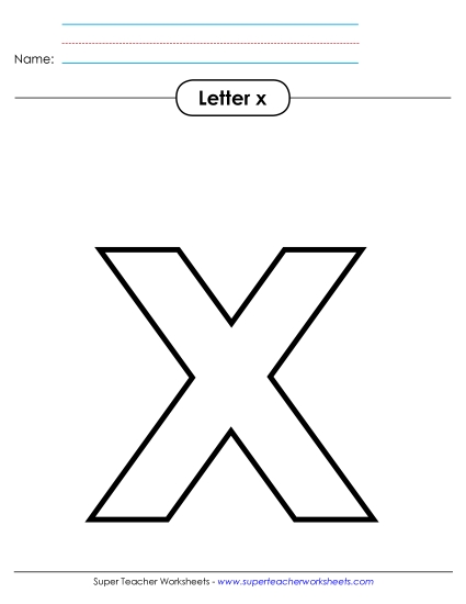 Letter Recognition - Outline - Lowercase x