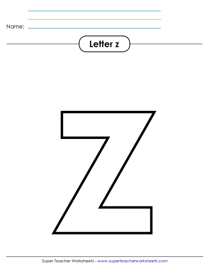 Letter Recognition - Outline - Lowercase z Letter Recognition - Outline - Lowercase z