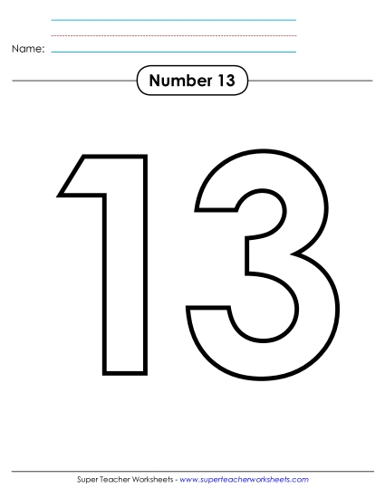 Number Thirteen - Outline - Number 13 Number Thirteen - Outline - Number 13