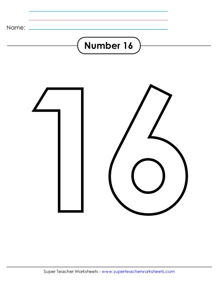Number Sixteen - Outline - Number 16