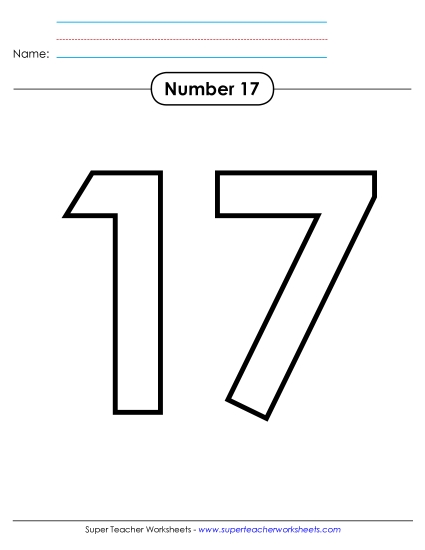 Number Seventeen - Outline - Number 17 Number Seventeen - Outline - Number 17