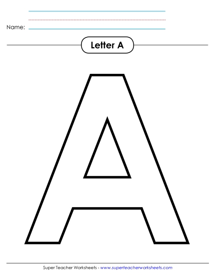 Letter Recognition - Outline - Uppercase A