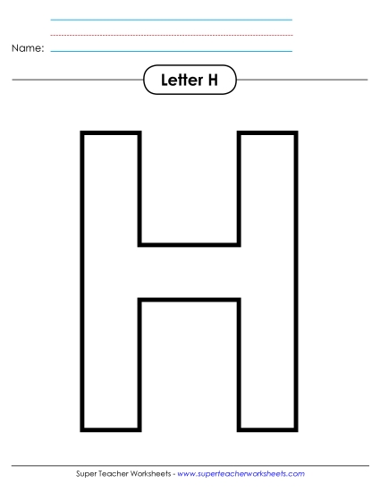 Letter Recognition - Outline - Uppercase H