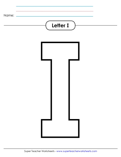 Letter Recognition - Outline - Uppercase I