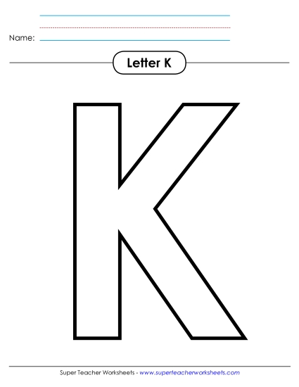 Letter Recognition - Outline - Uppercase K