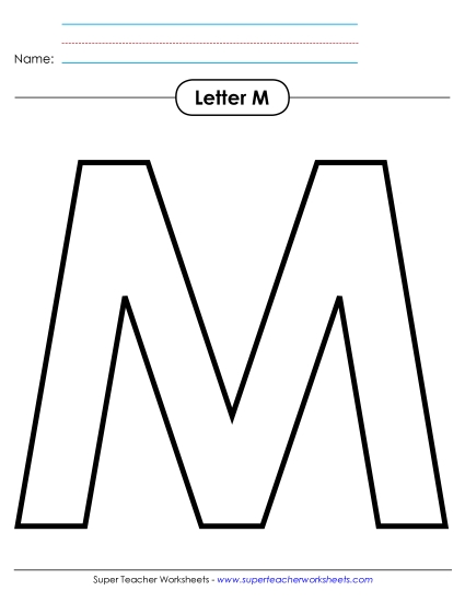 Letter Recognition - Outline - Uppercase M Letter Recognition - Outline - Uppercase M
