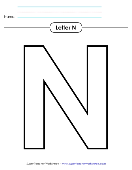 Letter Recognition - Outline - Uppercase N Letter Recognition - Outline - Uppercase N