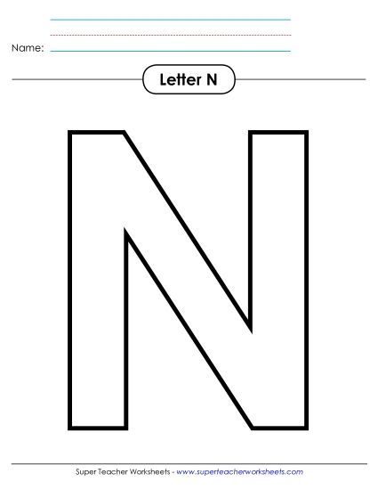 Outline Uppercase N Printable Alphabet Letter PDF Worksheet For Kids Outline Uppercase N Printable Alphabet Letter PDF Worksheet For Kids