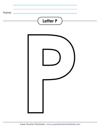 Letter Recognition - Outline - Uppercase P