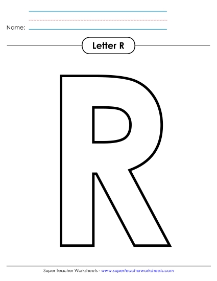 Letter Recognition - Outline - Uppercase R