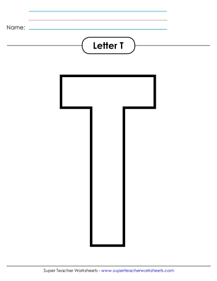 Letter Recognition - Outline - Uppercase T Letter Recognition - Outline - Uppercase T