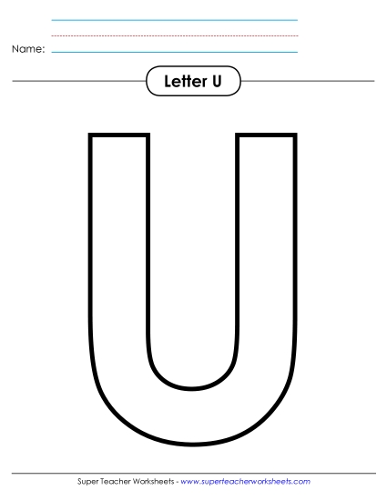 Letter Recognition - Outline - Uppercase U Letter Recognition - Outline - Uppercase U