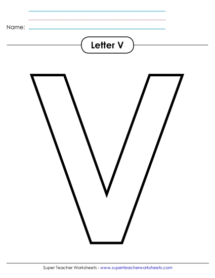 Letter Recognition - Outline - Uppercase V Letter Recognition - Outline - Uppercase V