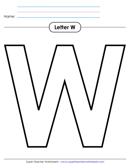 Letter Recognition - Outline - Uppercase W