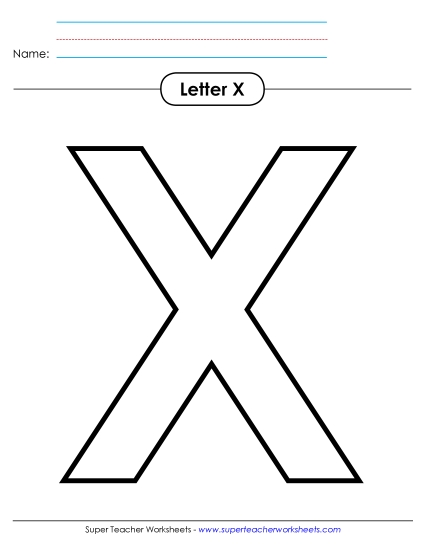 Letter Recognition - Outline - Uppercase X Letter Recognition - Outline - Uppercase X
