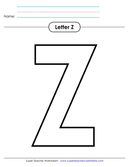 Letter Recognition - Outline - Uppercase Z Letter Recognition - Outline - Uppercase Z
