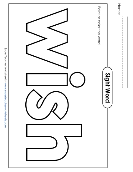 Paint or Color: Wish Paint or Color: Wish