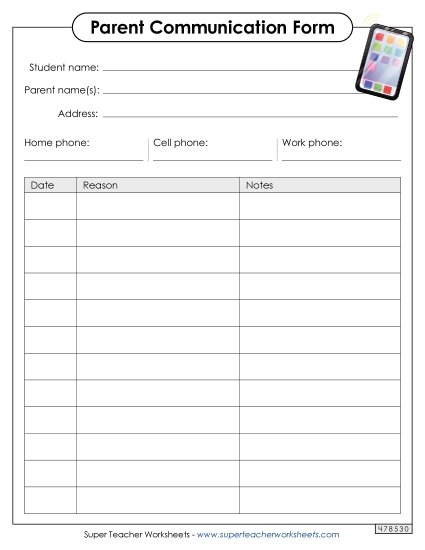 Parent Communications - Parent Communication Log