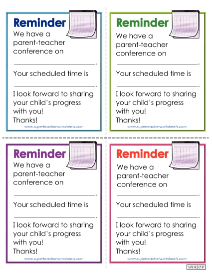 Parent Communications - Parent-Teacher Conference Reminder 
