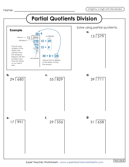 3-Digit Dividends - Partial Quotients 3-Digit by 2-Digit Division (including Remainders) 3-Digit Dividends - Partial Quotients 3-Digit by 2-Digit Division (including Remainders)