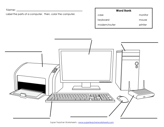 Parts of a Computer - Blank/Label