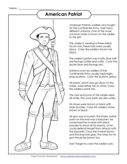 Worksheets and Activities - Patriot Soldier Worksheets and Activities - Patriot Soldier